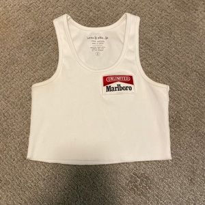 i am koko la white marlboro tank top